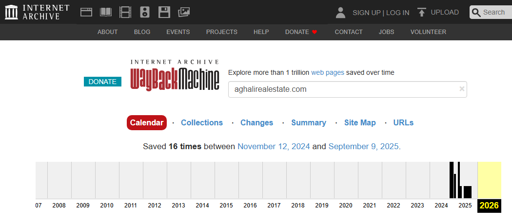 Wayback Machine - aghalirealestate.com