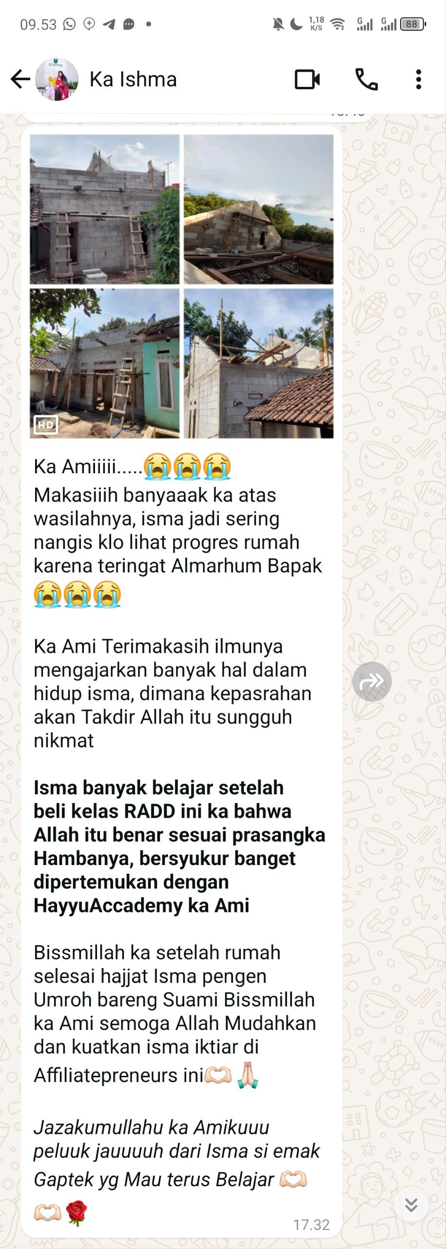 Testimoni Pembangunan Rumah & Umroh