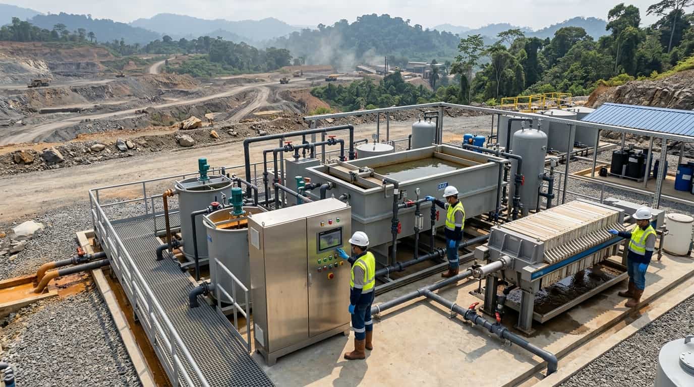 Sistem DAF dan Filter Press untuk pengolahan air asam tambang