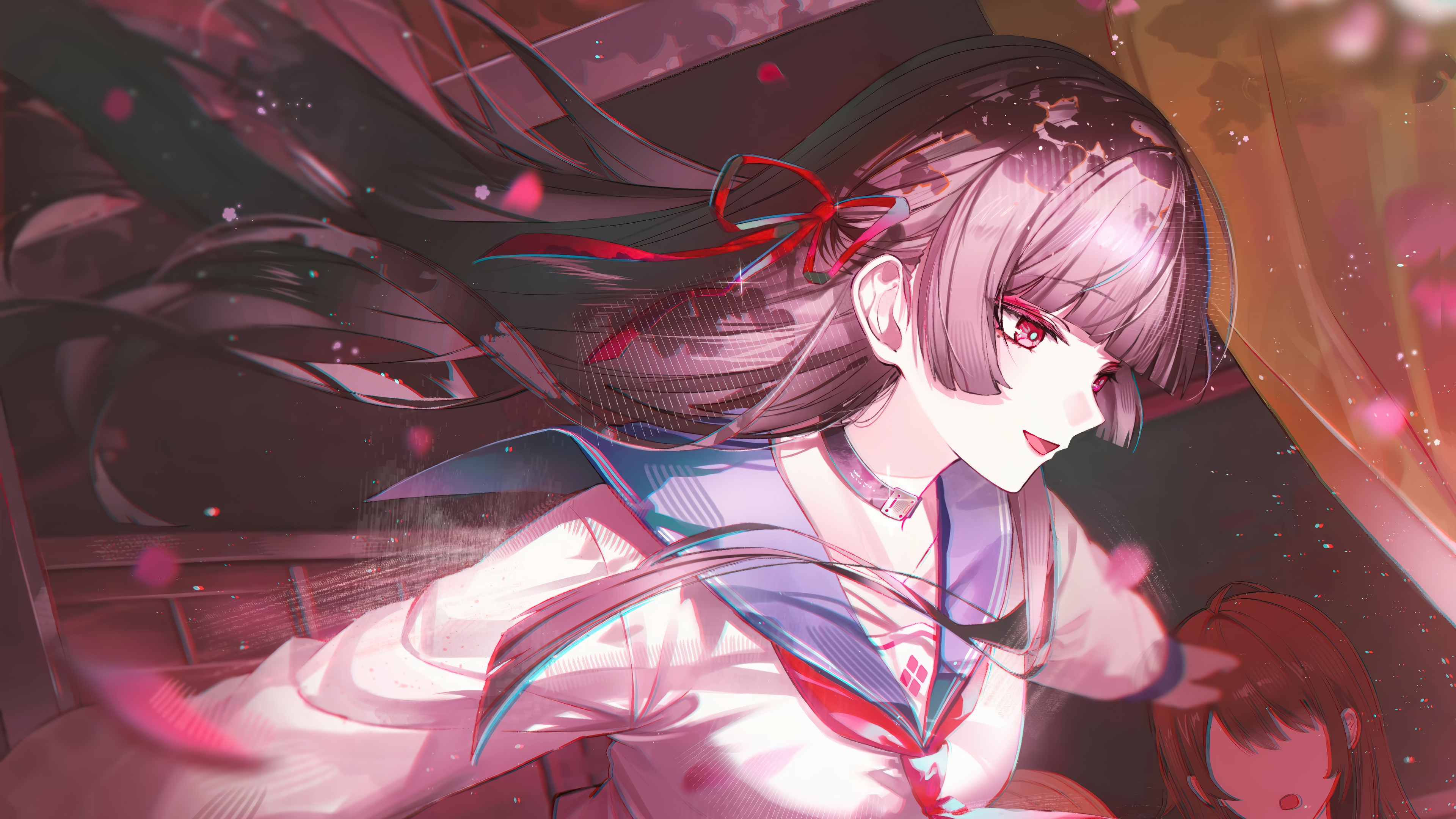 Wuthering Waves Short Hair Red Bow Dreamy Light