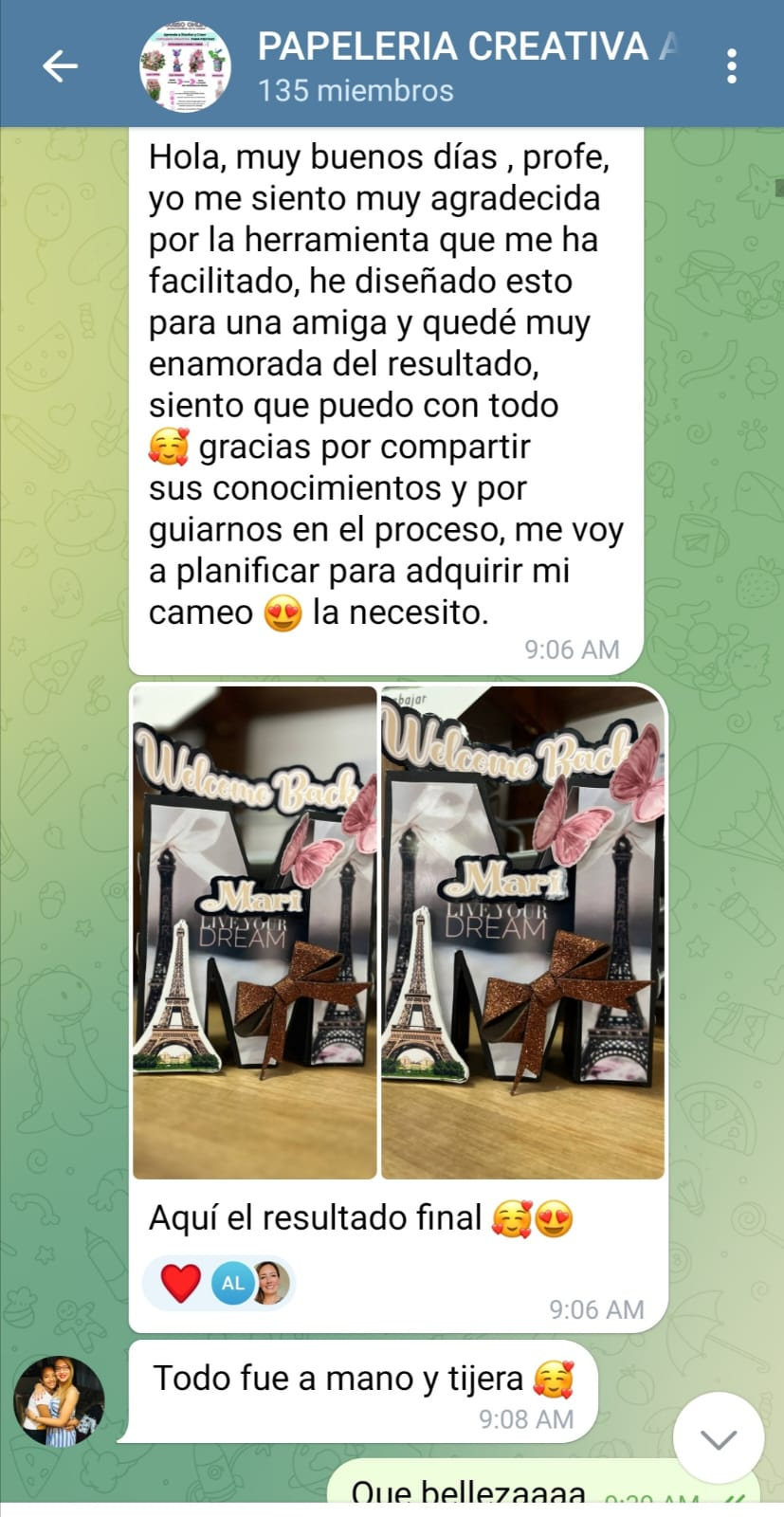 Chat de grupo de papelería creativa