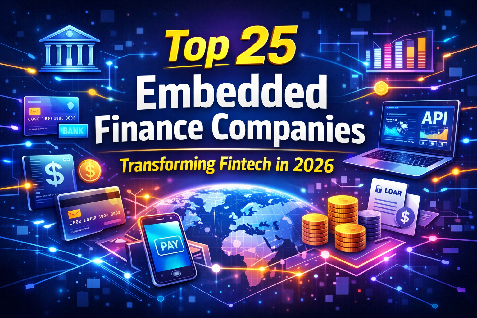 Top 25 Embedded Finance Companies and Transforming Fintech in 2026 digital illustration