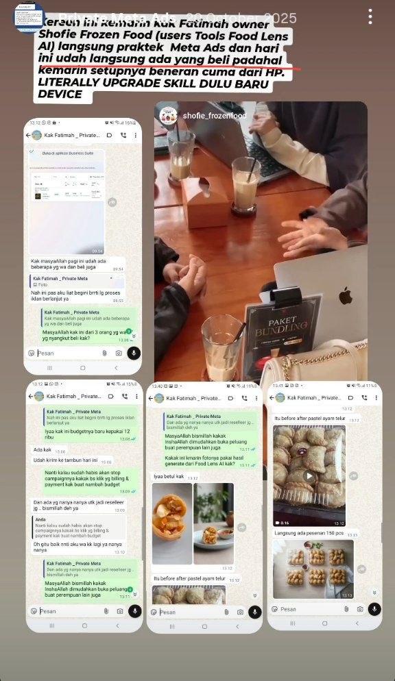 Testimoni — Shofie Frozen Food pakai Meta Ads