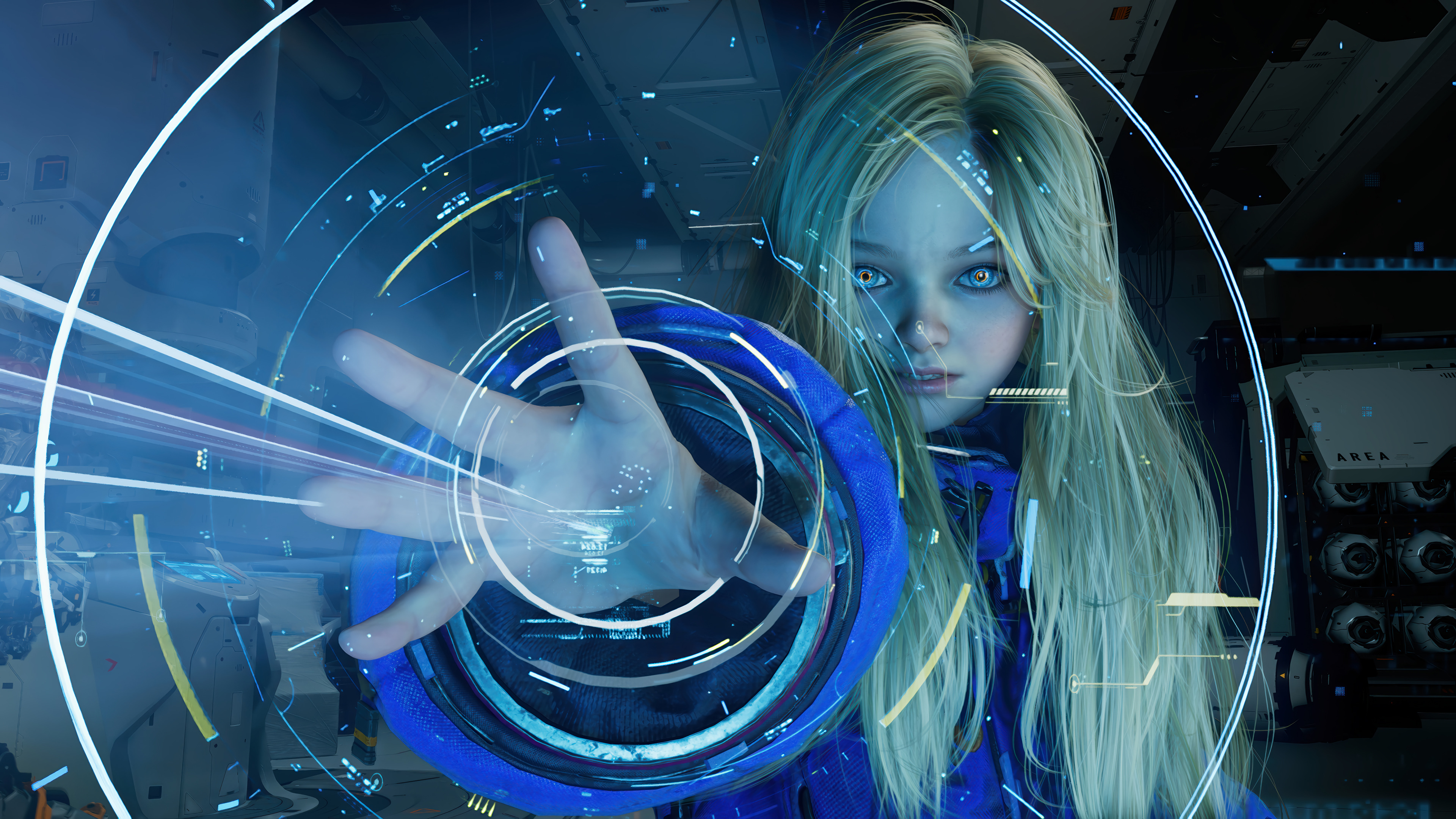 Sci-Fi Hologram Interface Girl