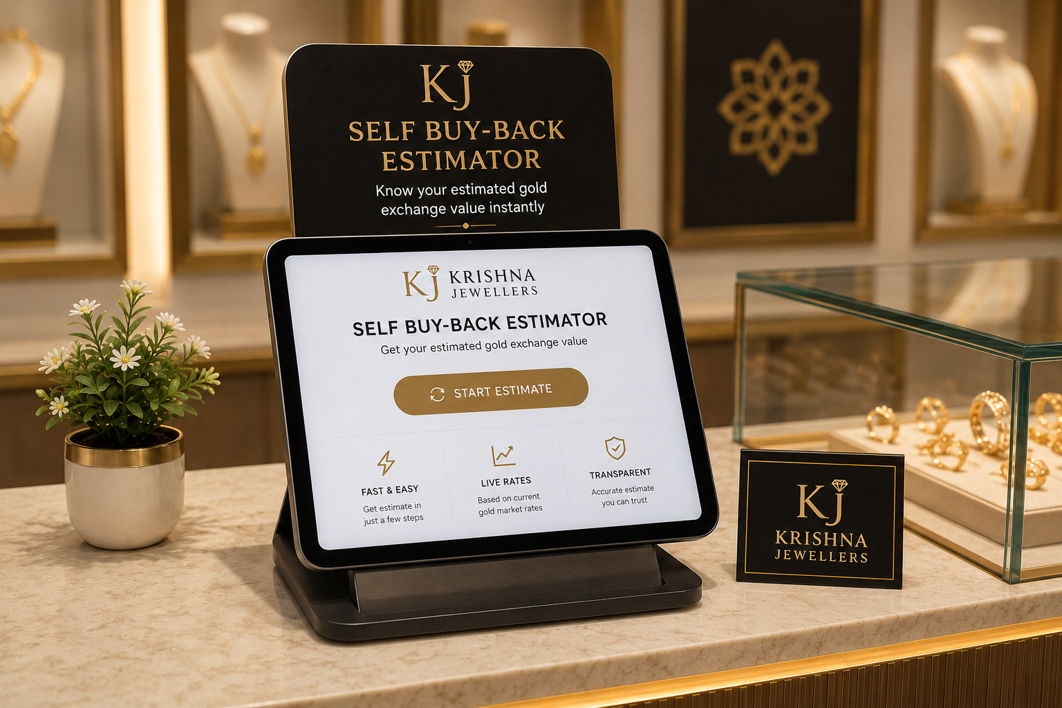KJ Self Buy Back Estimator — Tablet Kiosk in Store