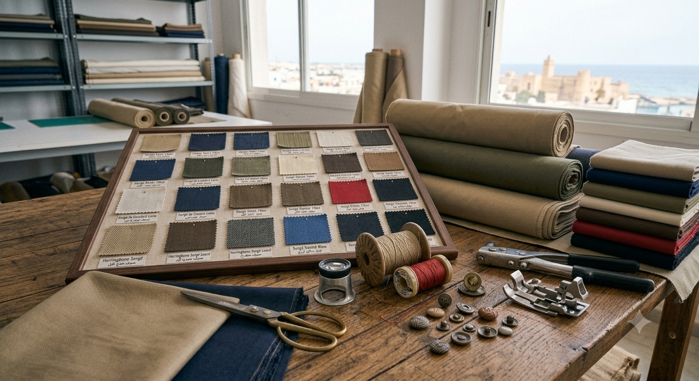 Planche d'échantillons textiles — Atelier B&I Confection Mahdia