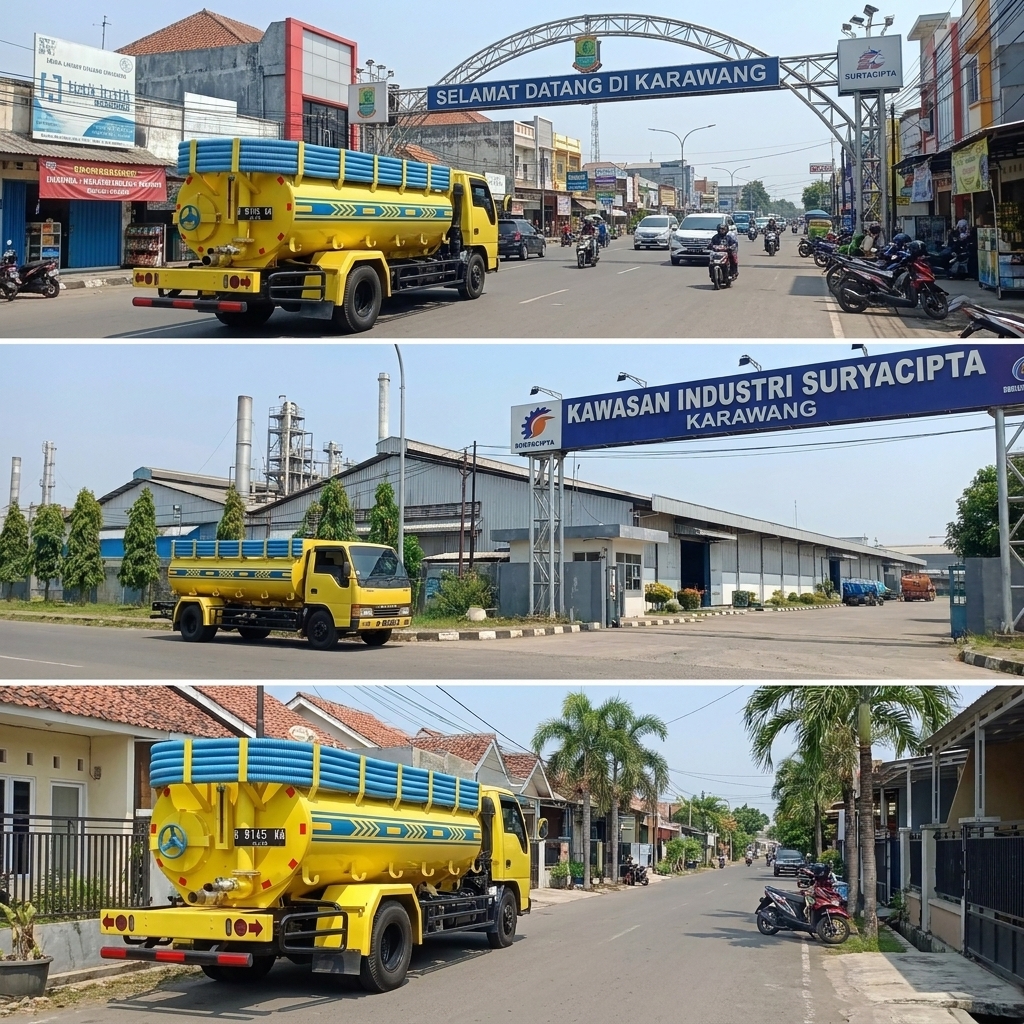 Truk sedot WC di Karawang Barat