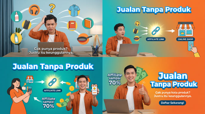 Jualan tanpa produk — affiliate sampai 70%