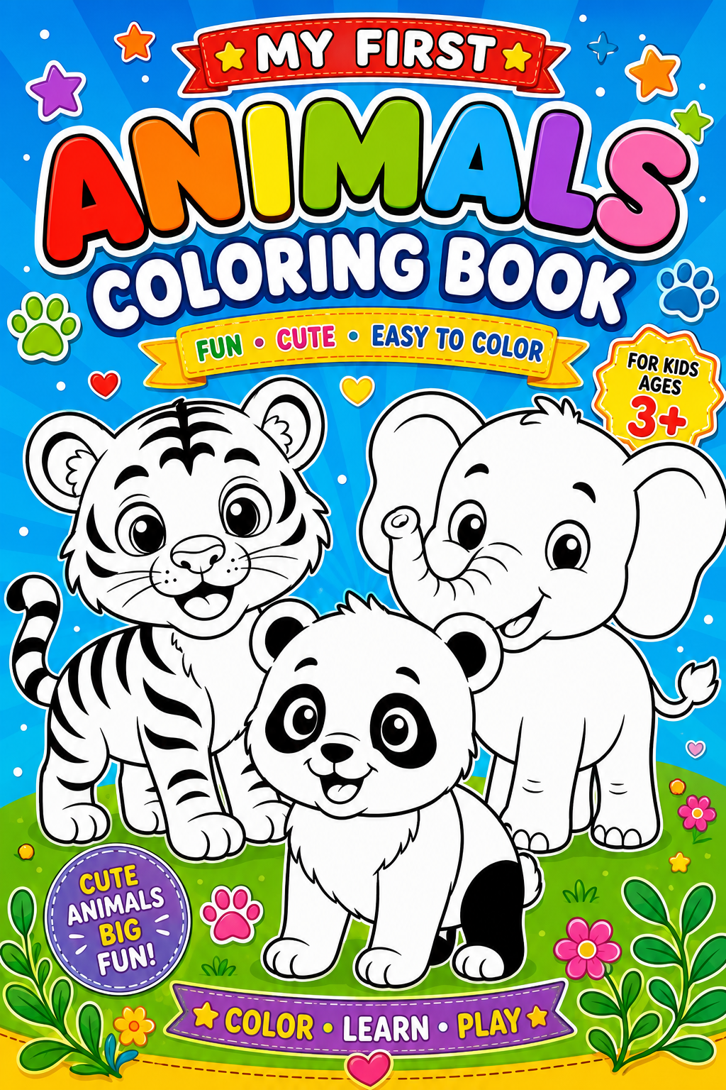 Animals Coloring Book for Kids Ages 3-8
