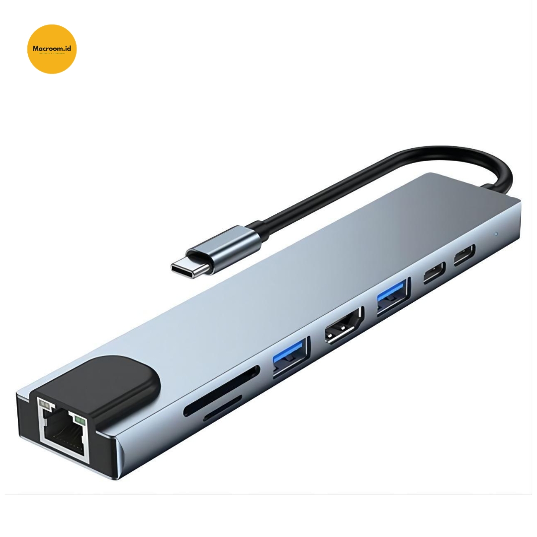 Type-C Hub 8-in-1 Aluminum Macroom.id