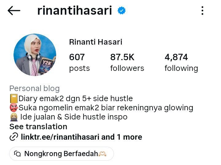 Profil Kak Rinanti Hasari