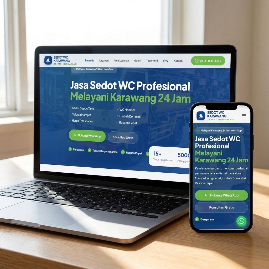 Tampilan website di laptop dan smartphone