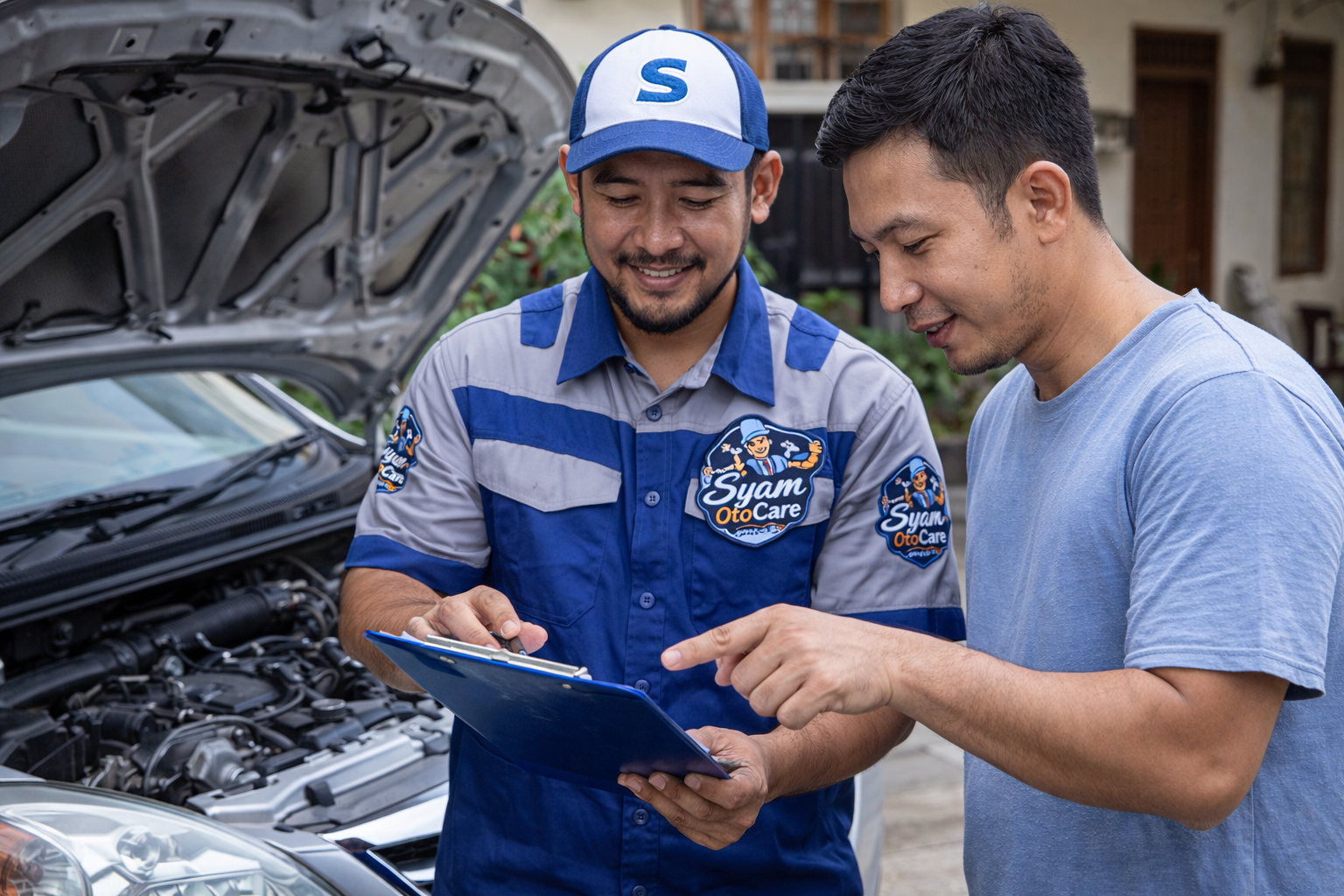 Montir Syam OtoCare berdiskusi transparan dengan pemilik mobil