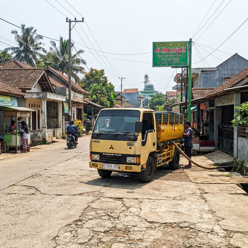 Pengerjaan sedot WC di Mekarjati Karawang