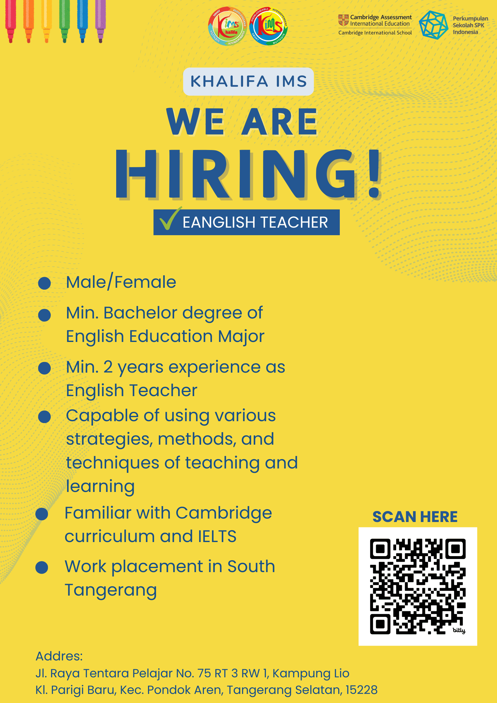 English Teacher Recruitment