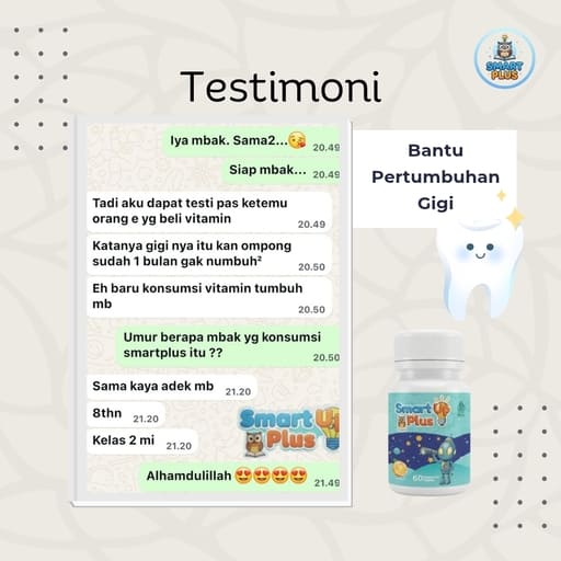 Testimoni Smart Up Plus - Bantu Pertumbuhan Gigi