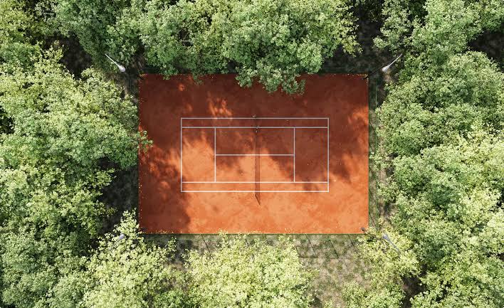 Private tennis tournament press room background