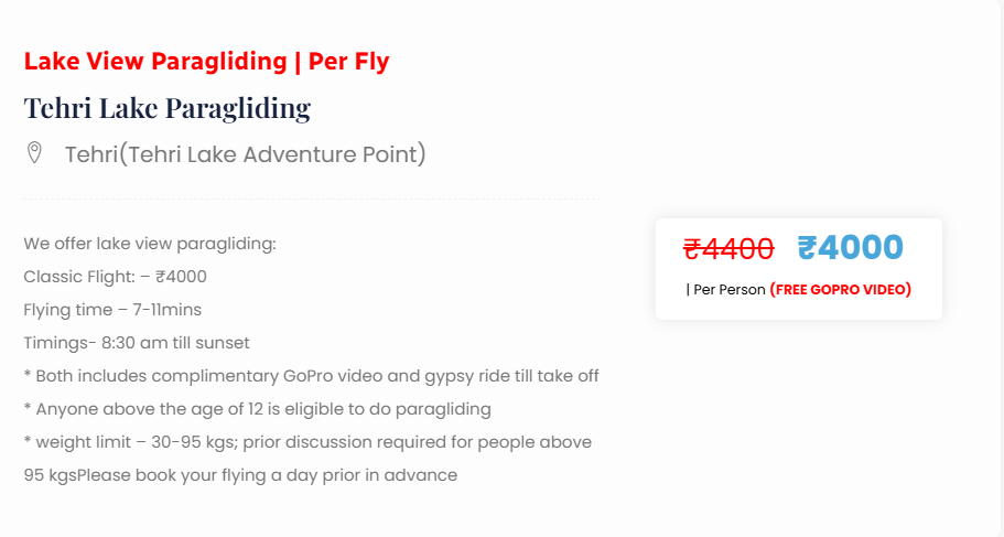 Lake View Paragliding Promotion