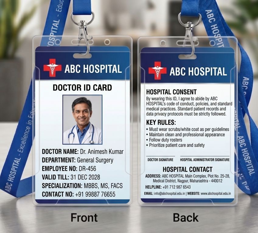 Hospital ID Card Sample