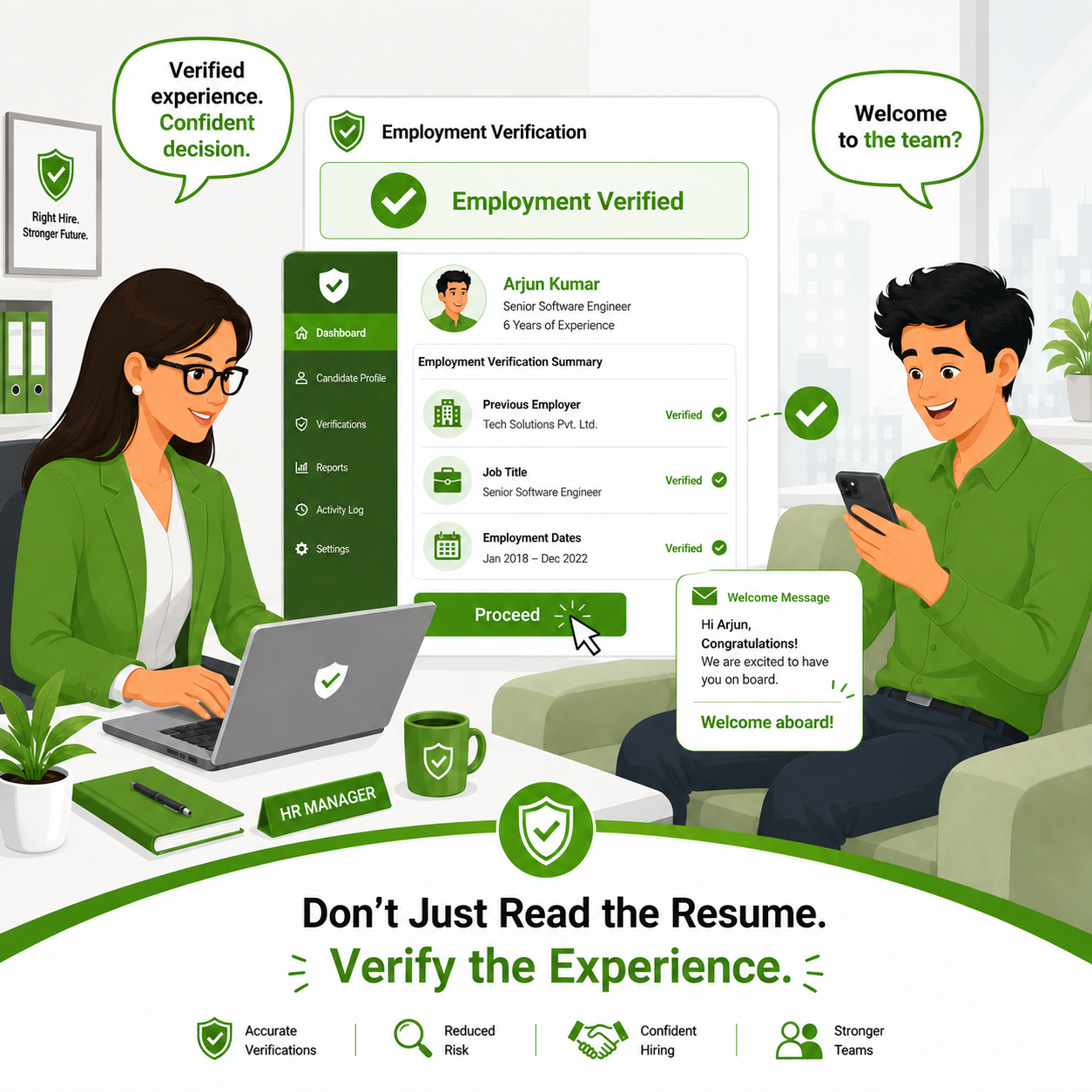 Verified experience and confident decision comic