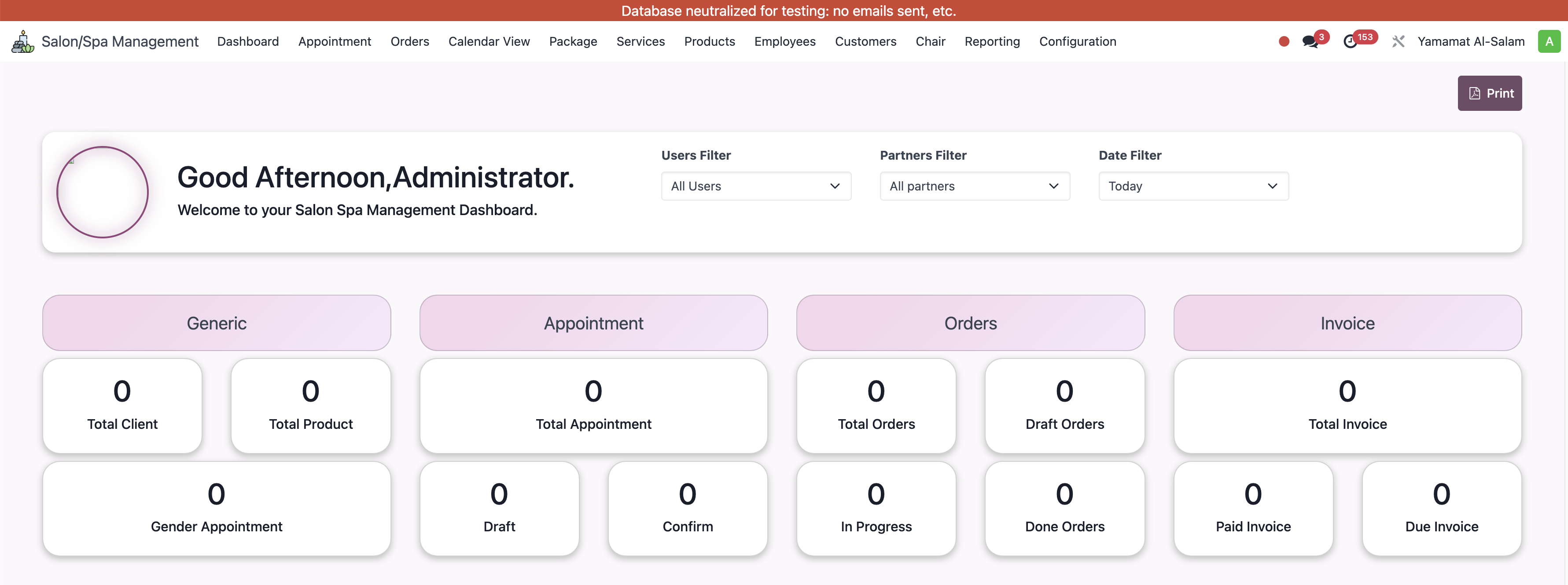Salon Management Dashboard