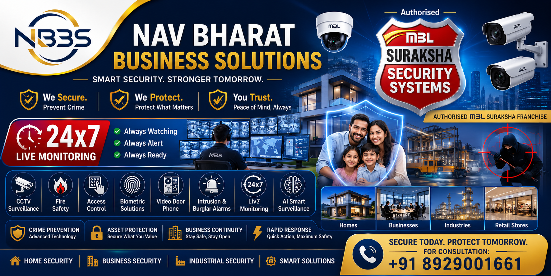 Best MBL Suraksha Security System in Vaishali Nagar Jaipur - NAV BHARAT BUSINESS SOLUTIONS Banner
