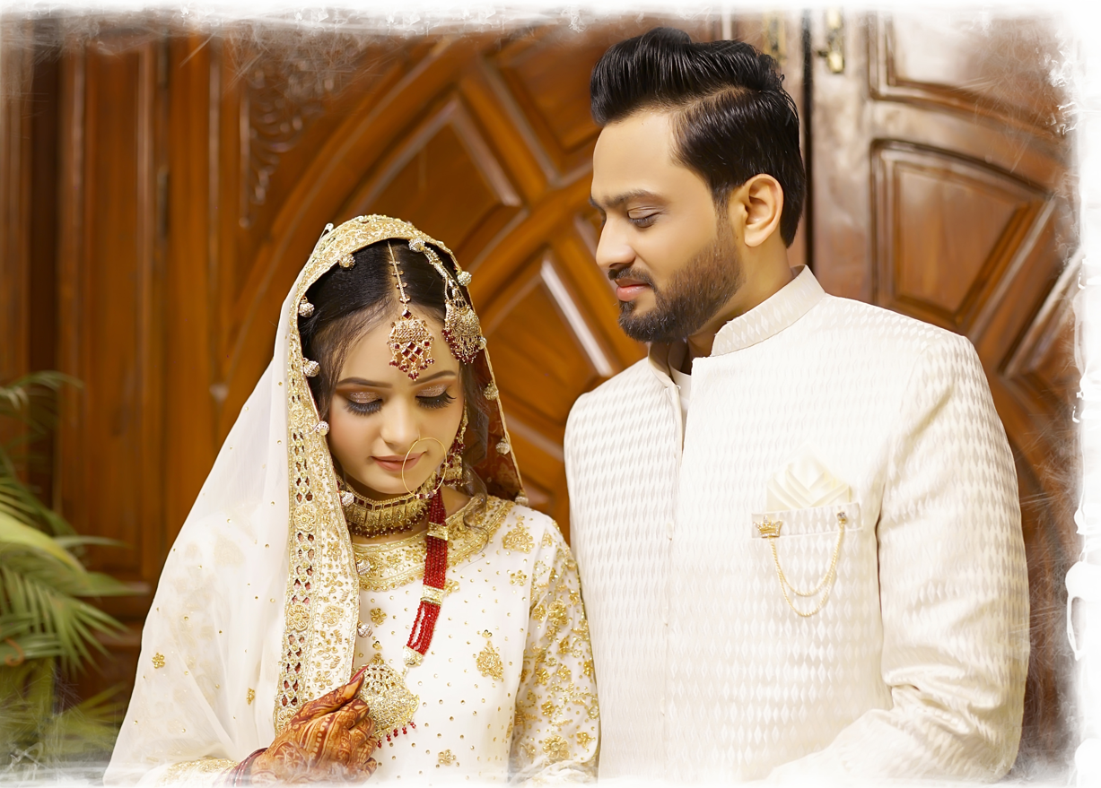 Bride and groom portrait