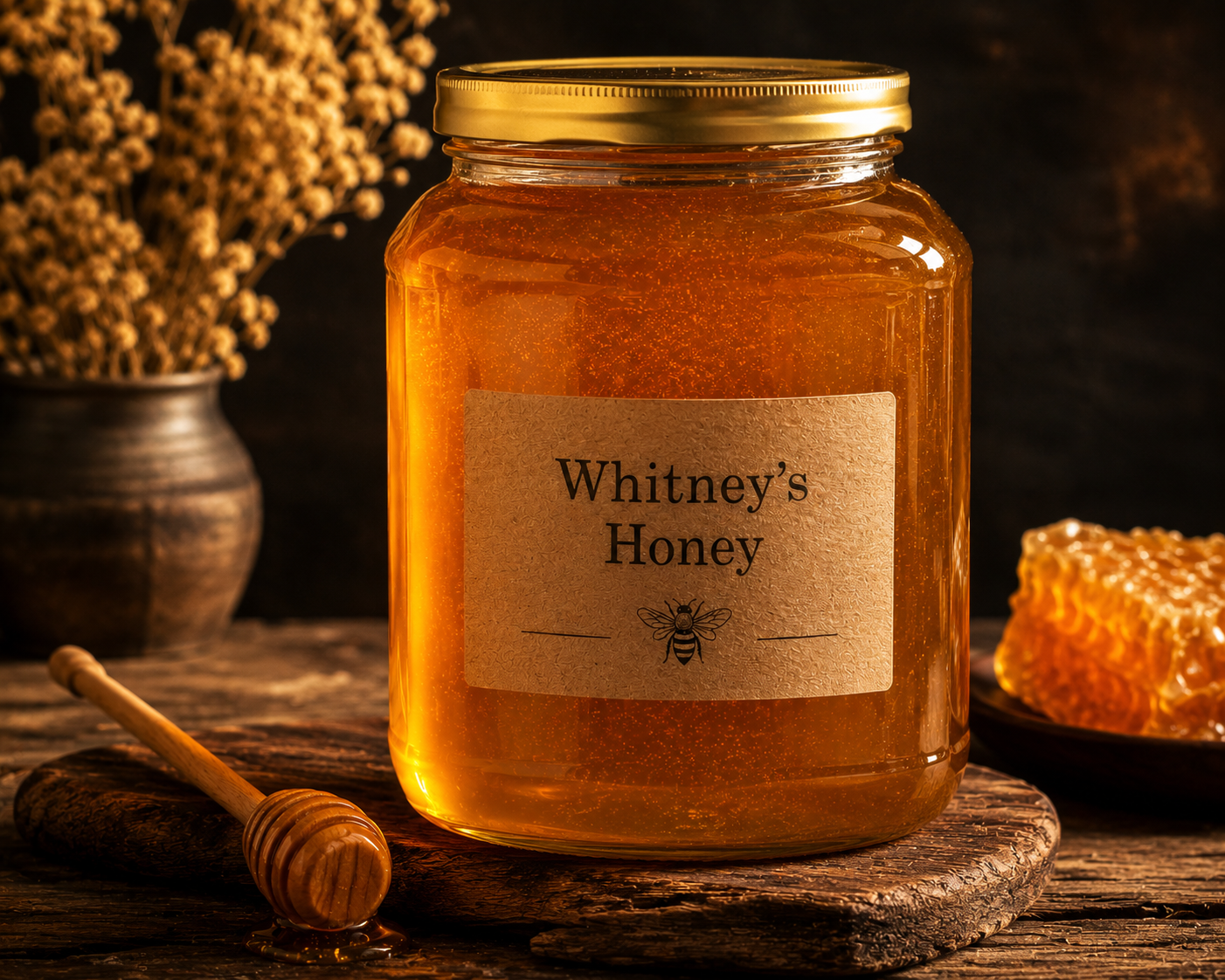 Large jar of Whitney's Honey