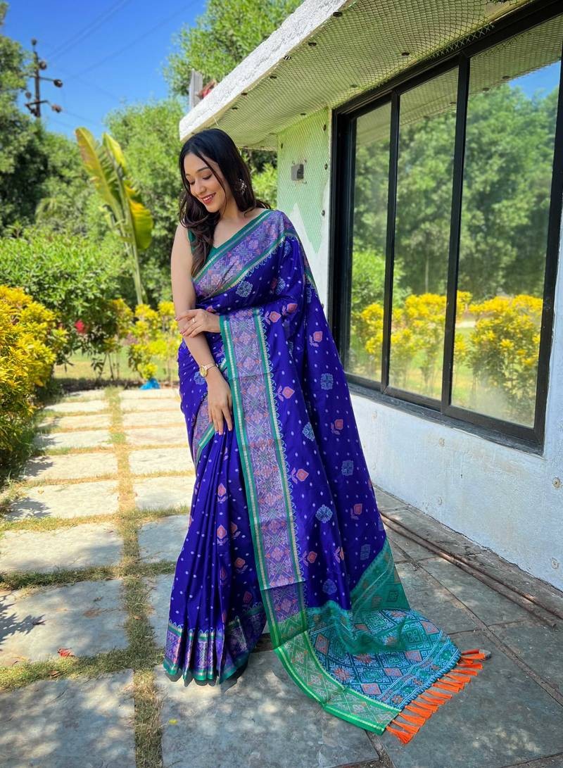Purple Printed Saree