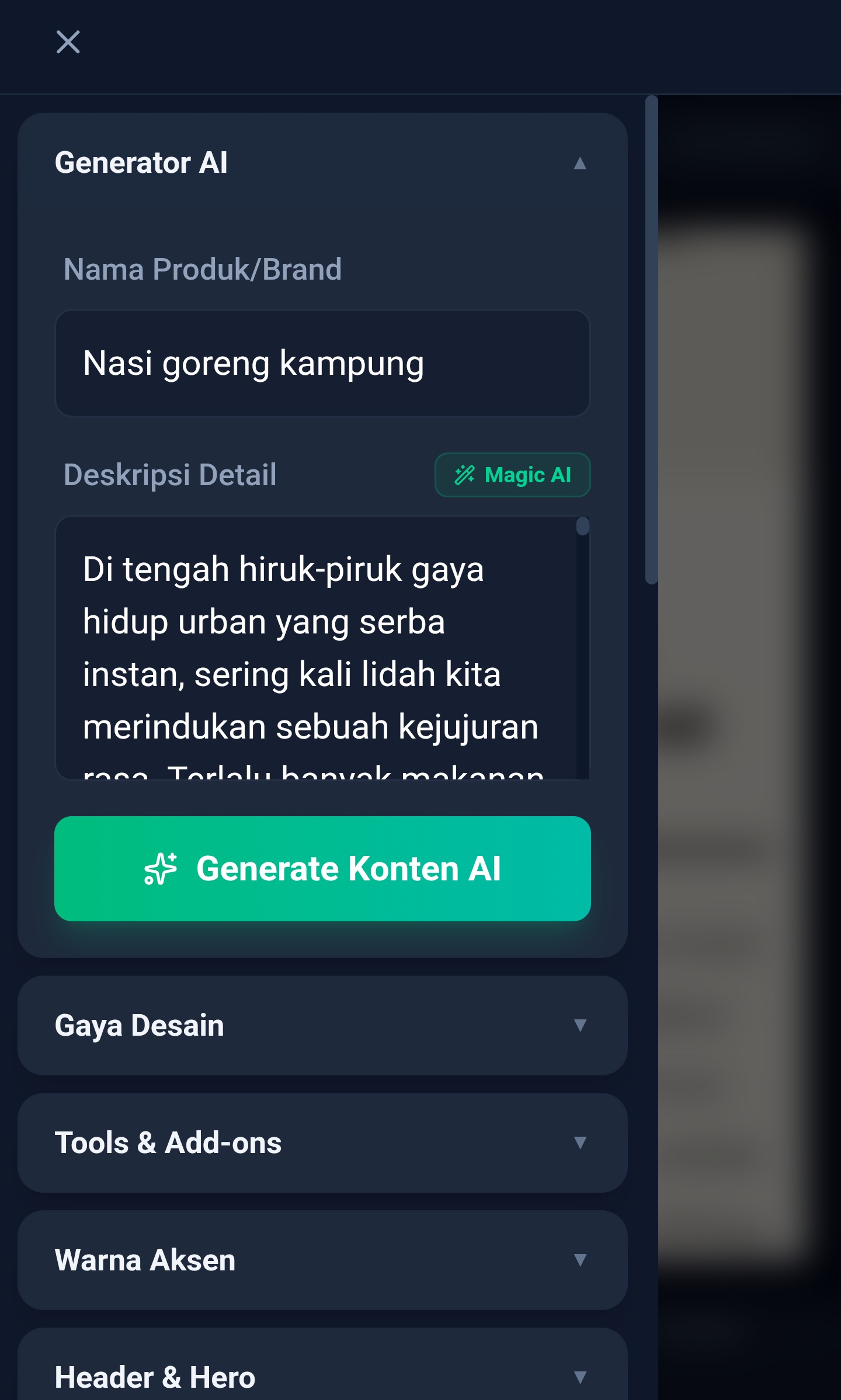 Generator AI Interface