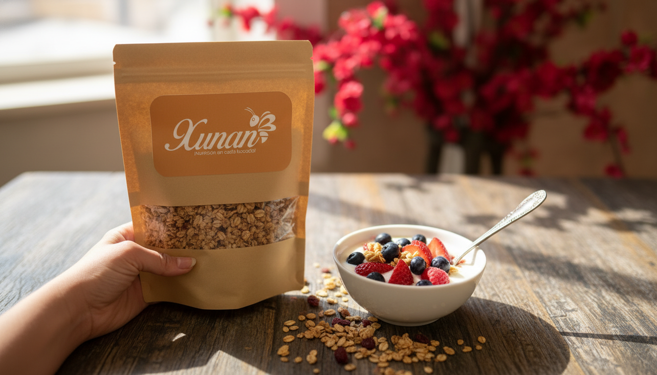 Xunan con yogurt y frutas