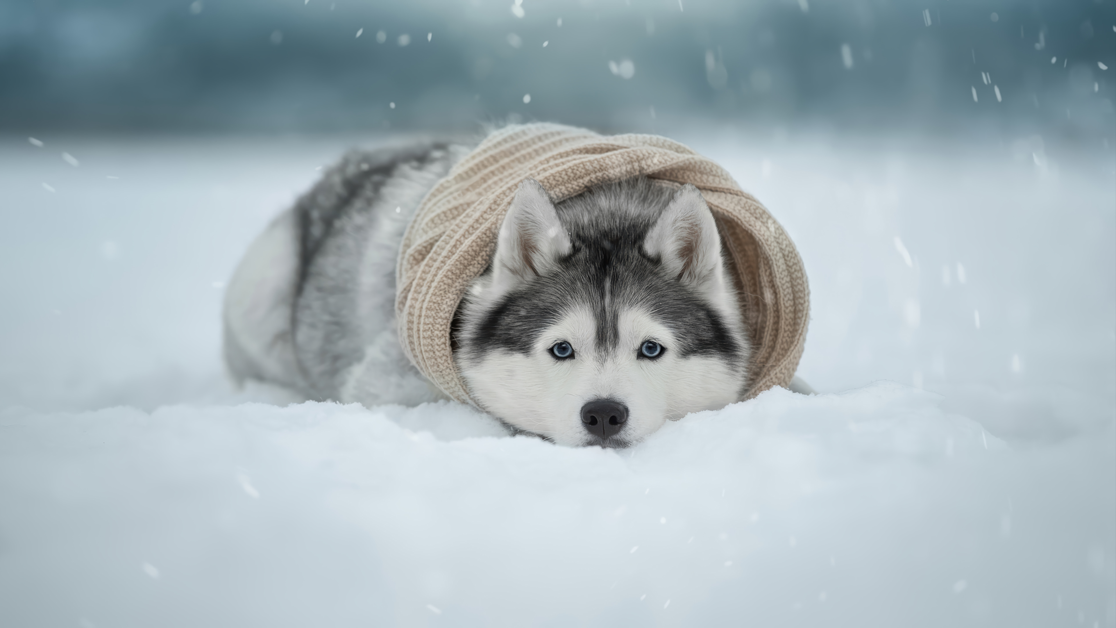 Husky in Snow