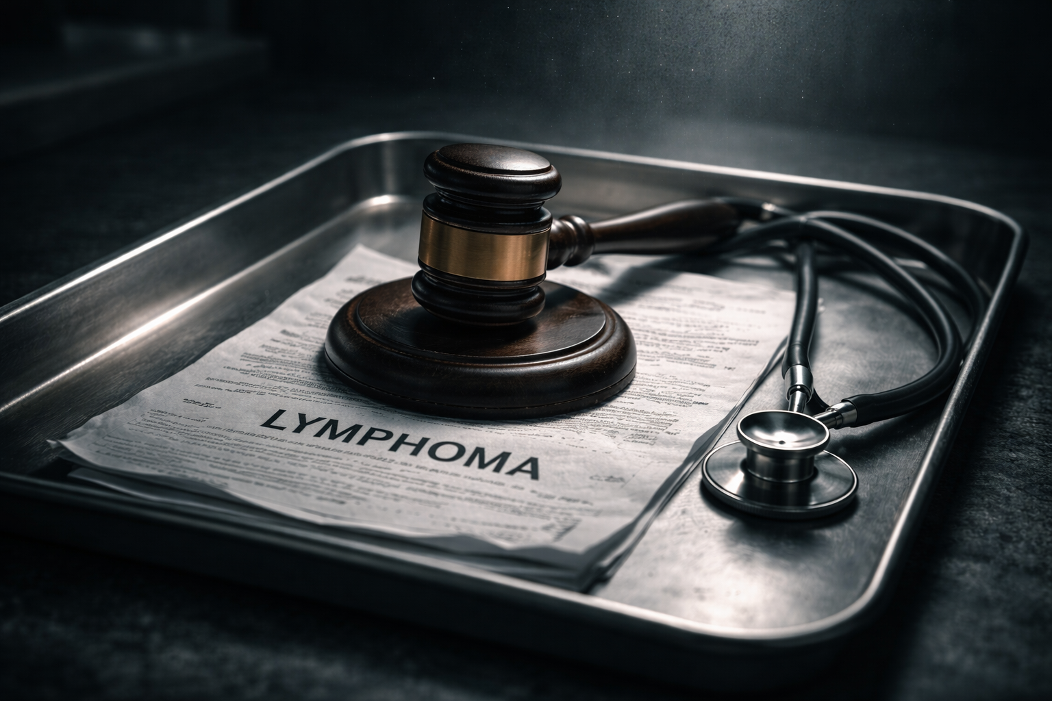 Gavel and stethoscope representing the medical diagnosis and legal verdict