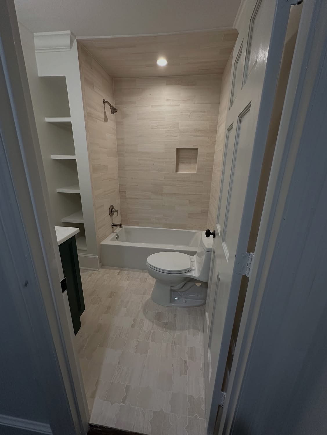 Modern narrow bathroom renovation