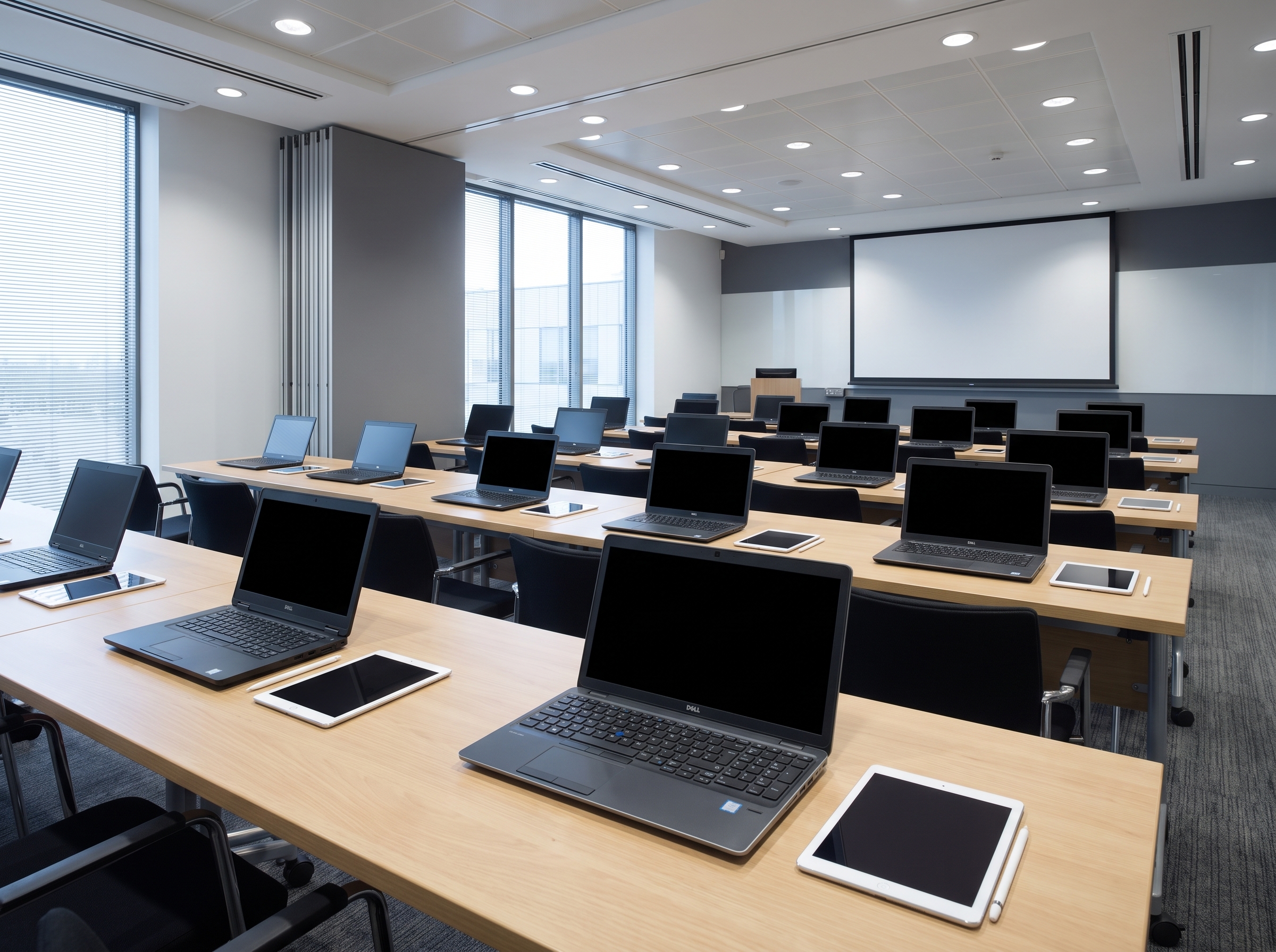 Corporate training room set up by ISM Technologies