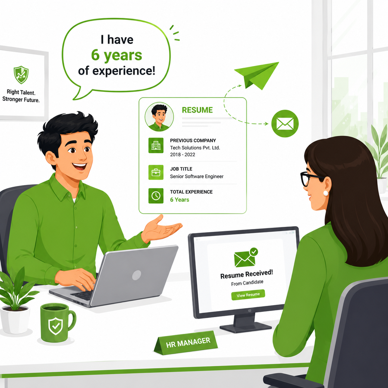 Candidate submits resume comic
