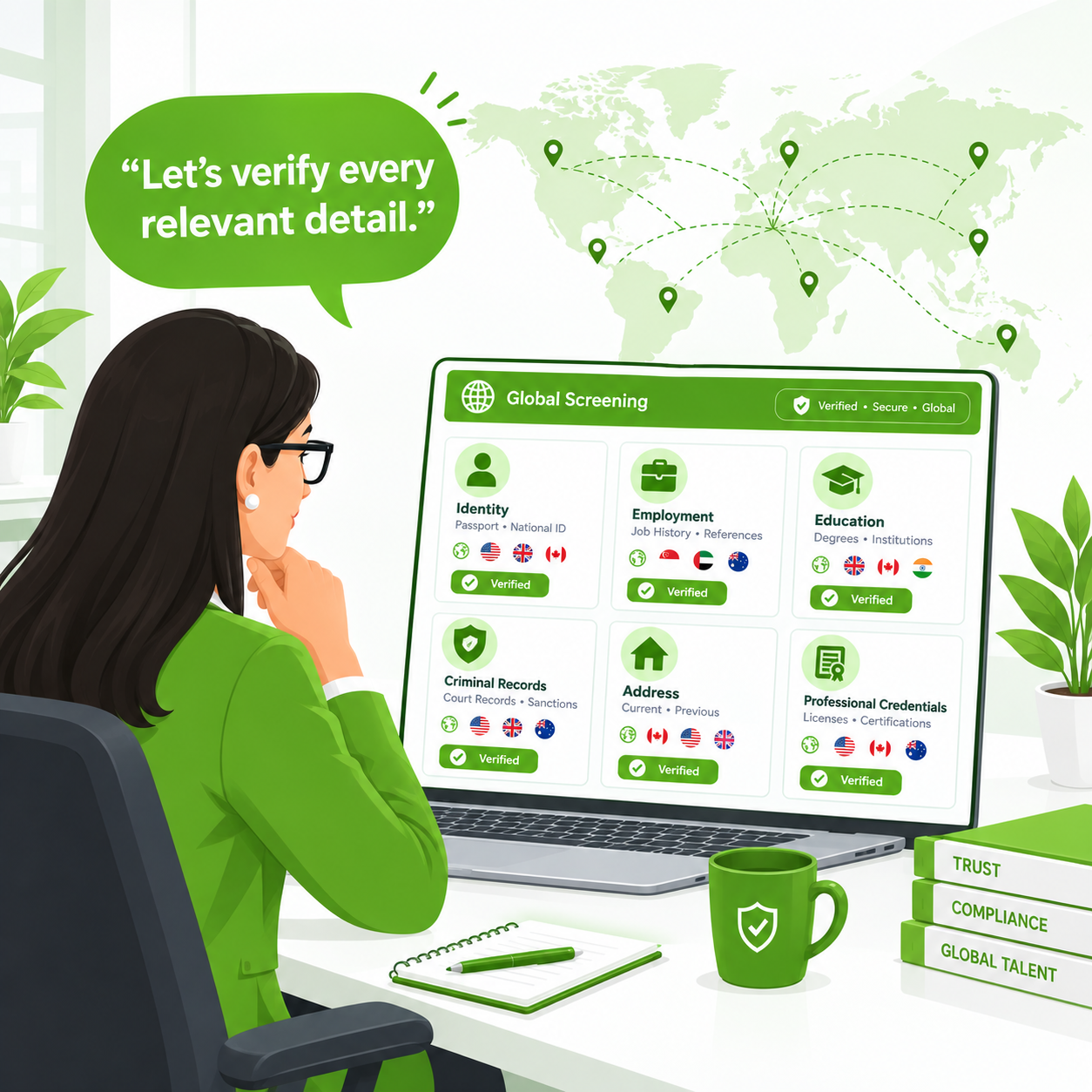 Global screening initiated with verification modules comic