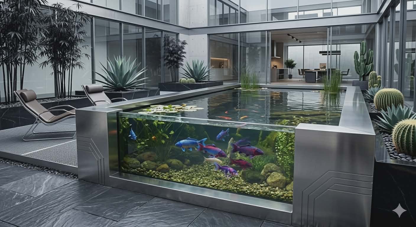 Nachher - Moderner Wassergarten