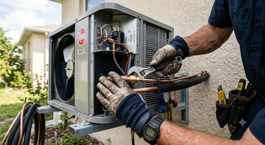 Técnico profesional reparando equipo