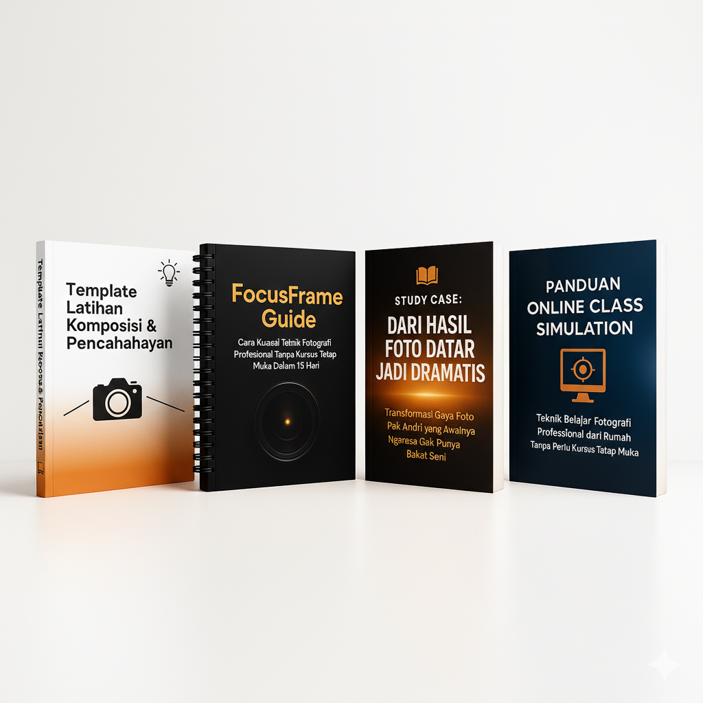 FocusFrame Guide Complete Package - 4 Books including Main Guide, Template Workbook, Study Case, and Online Class Simulation