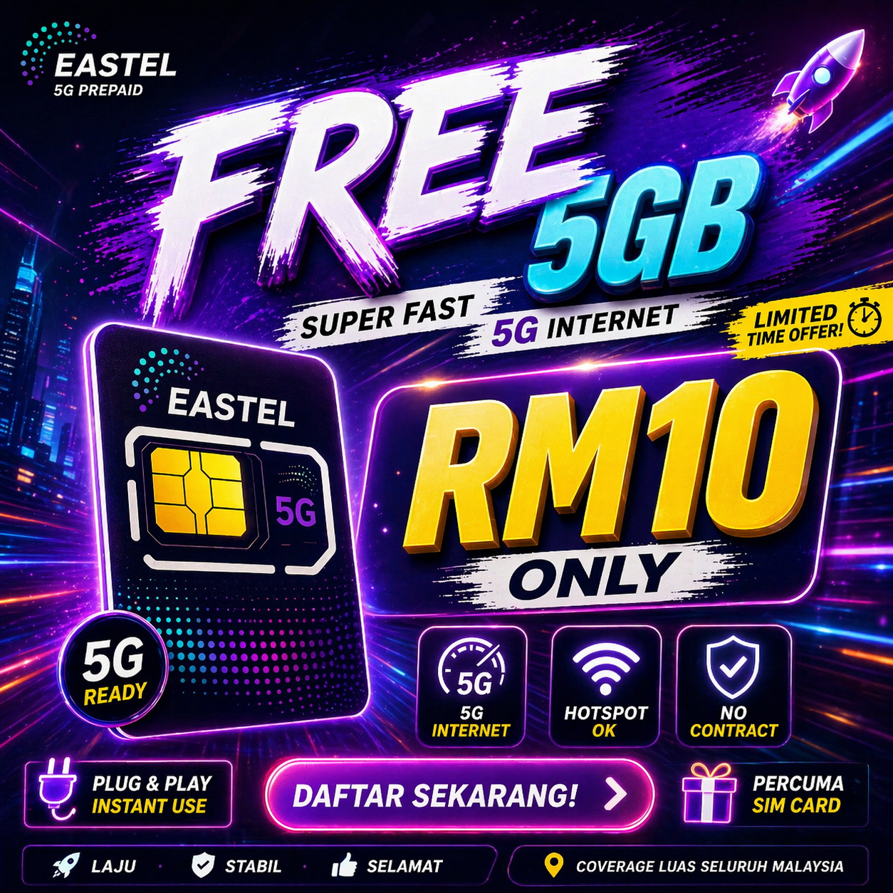 Eastel 5G FREE 5GB RM10