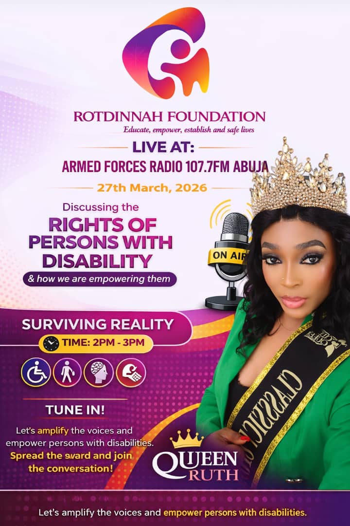 ROTDINNAH FOUNDATION Radio Event Poster — Discussing the Rights of Persons with Disability