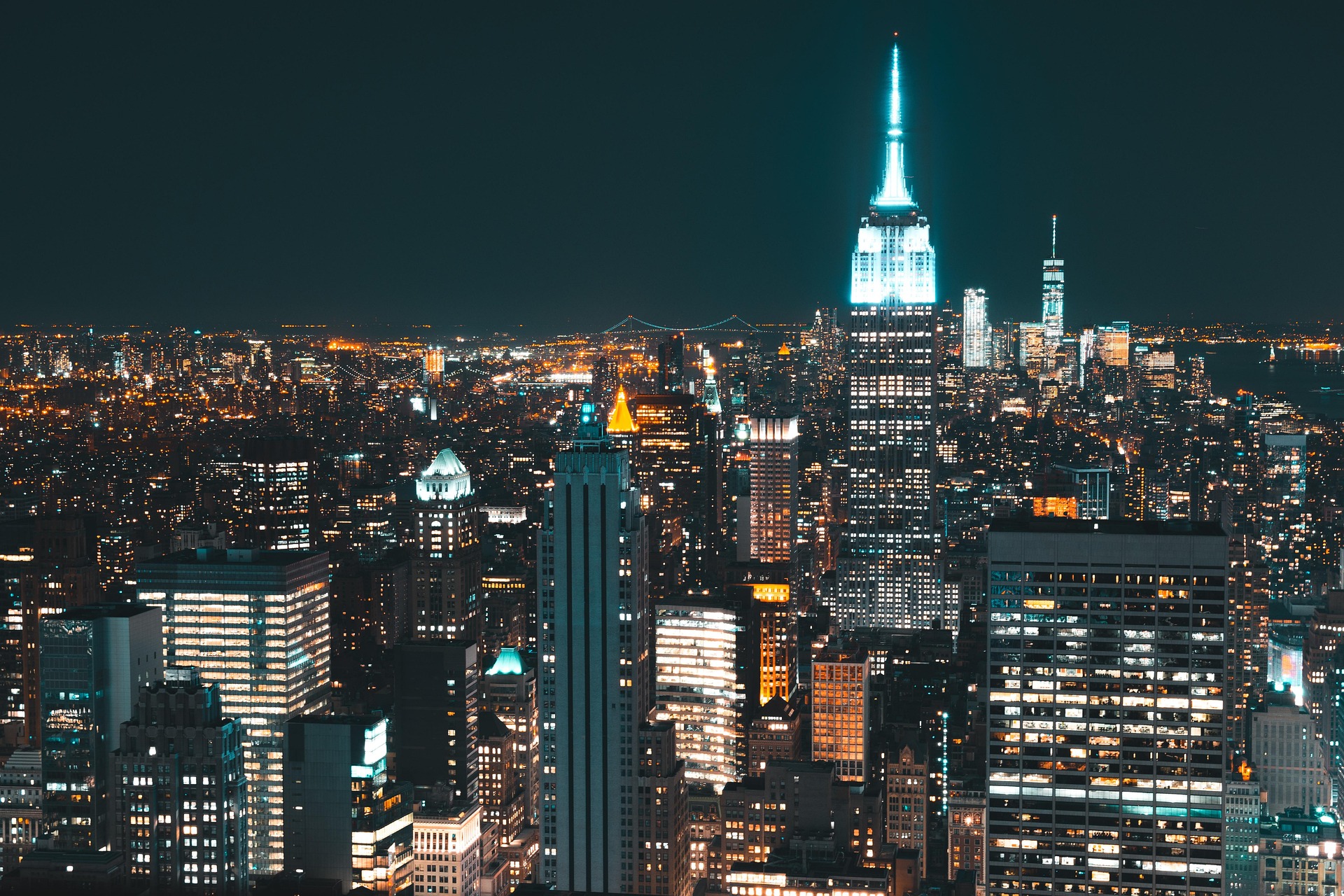 Stunning nighttime city skyline with illuminated skyscrapers representing nationwide service coverage across the United States