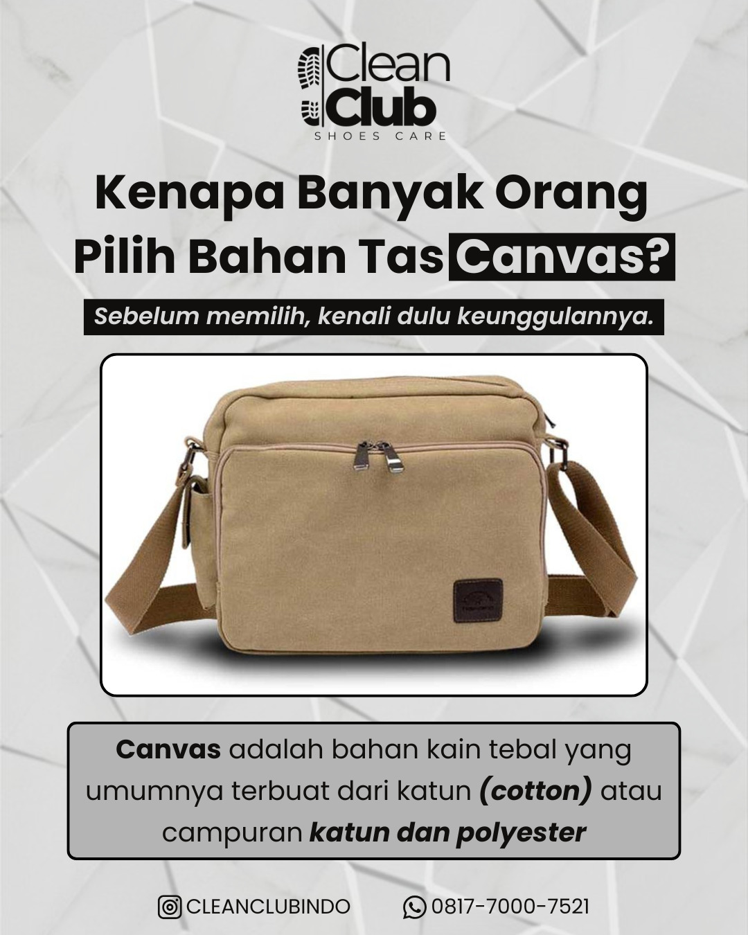 Edukasi bahan canvas - kain tebal dari katun atau campuran katun-polyester