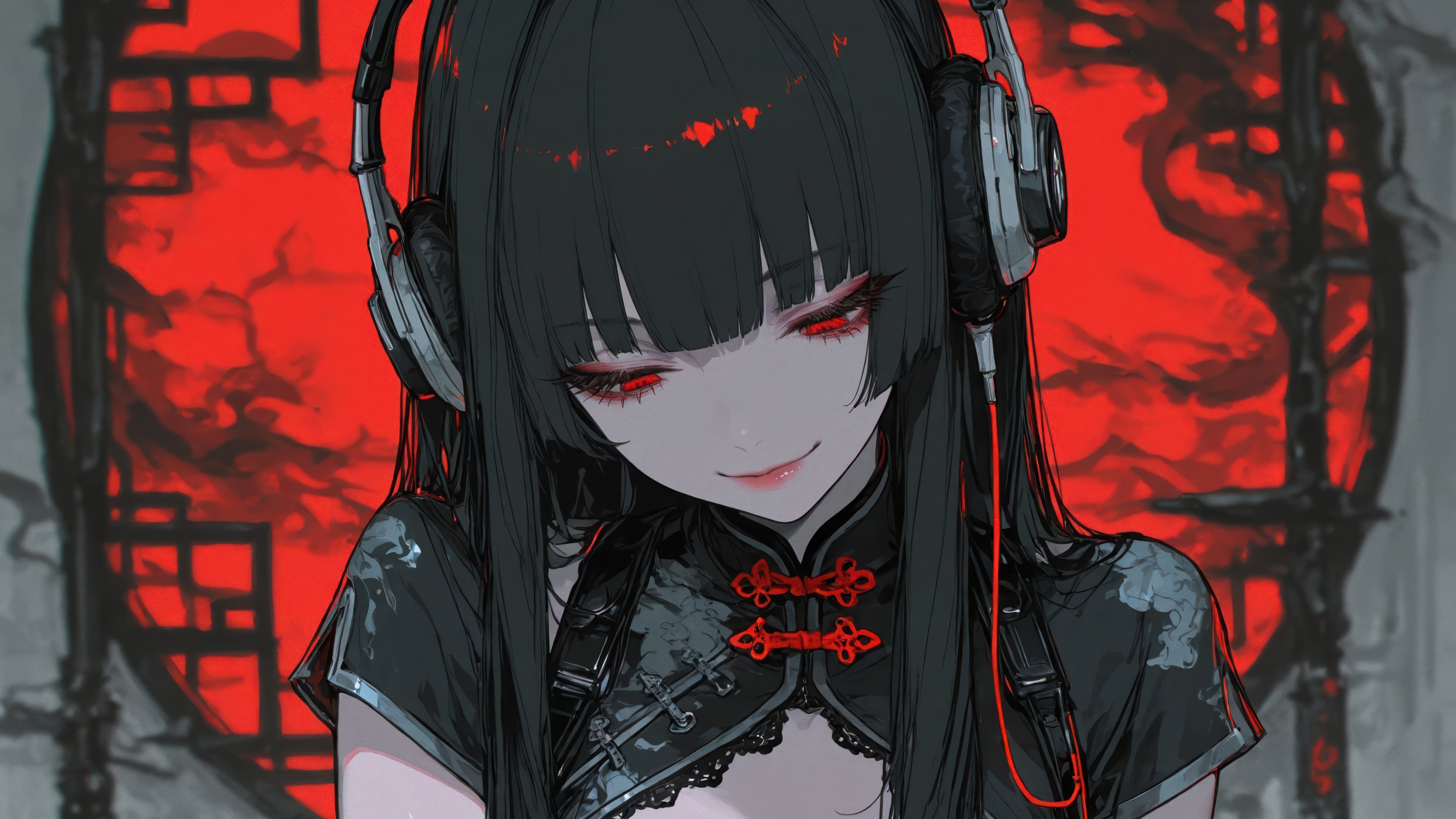 Traditional Headphones Girl Anime