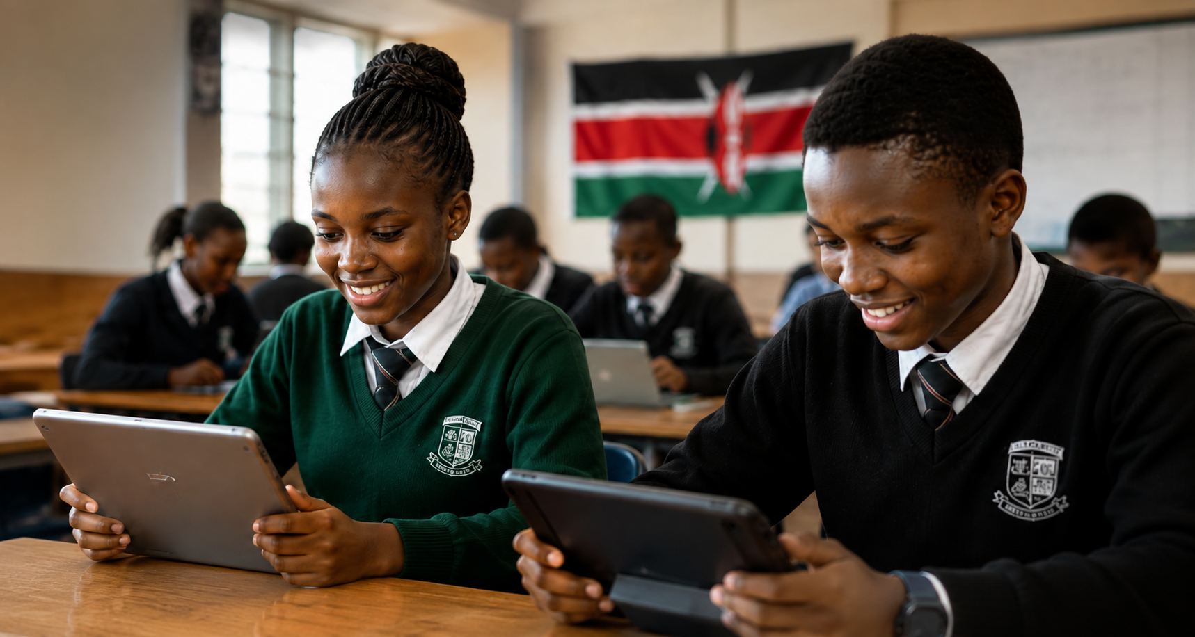 Students using tablets