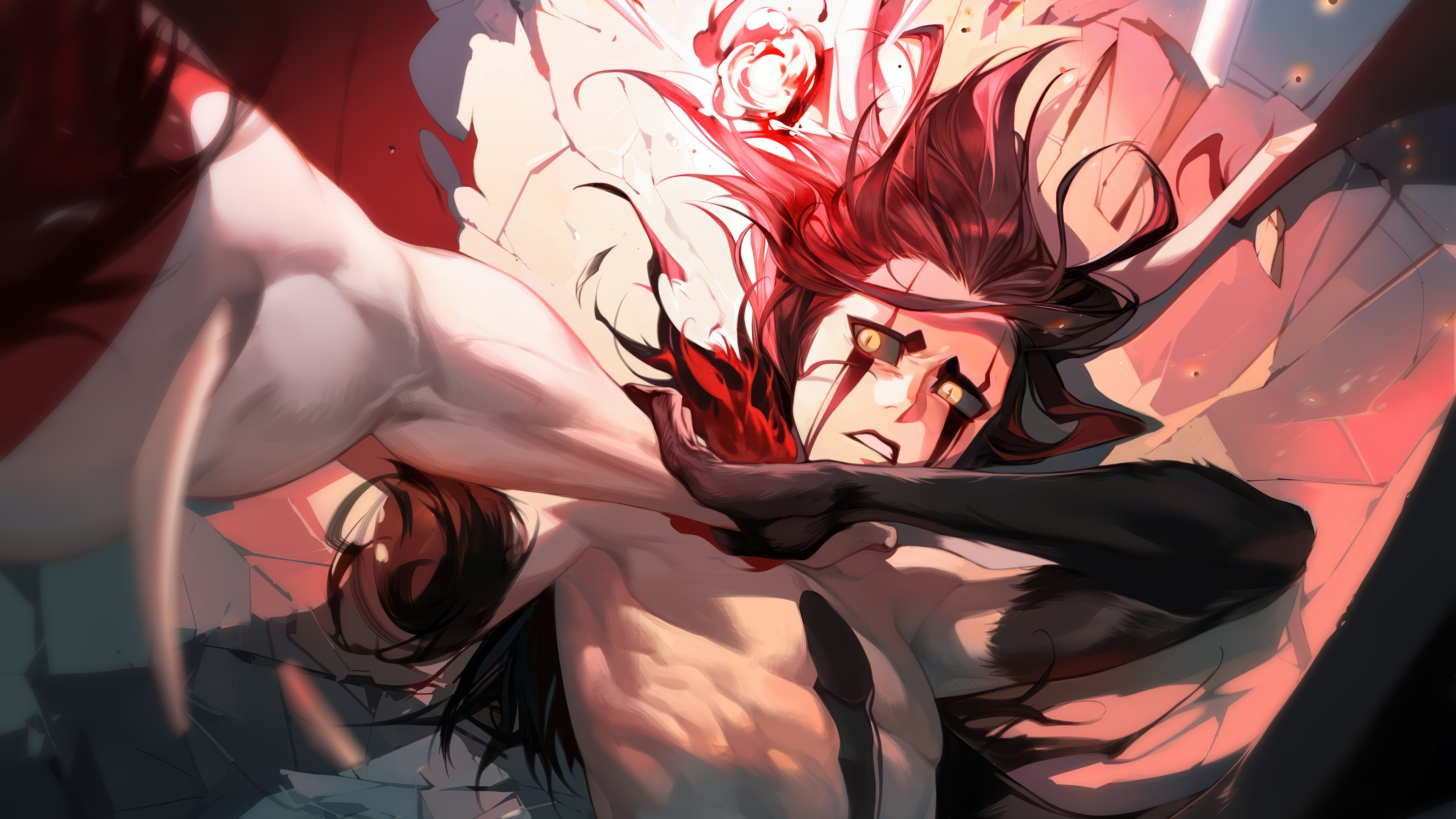 Red Hair Shirtless Anime