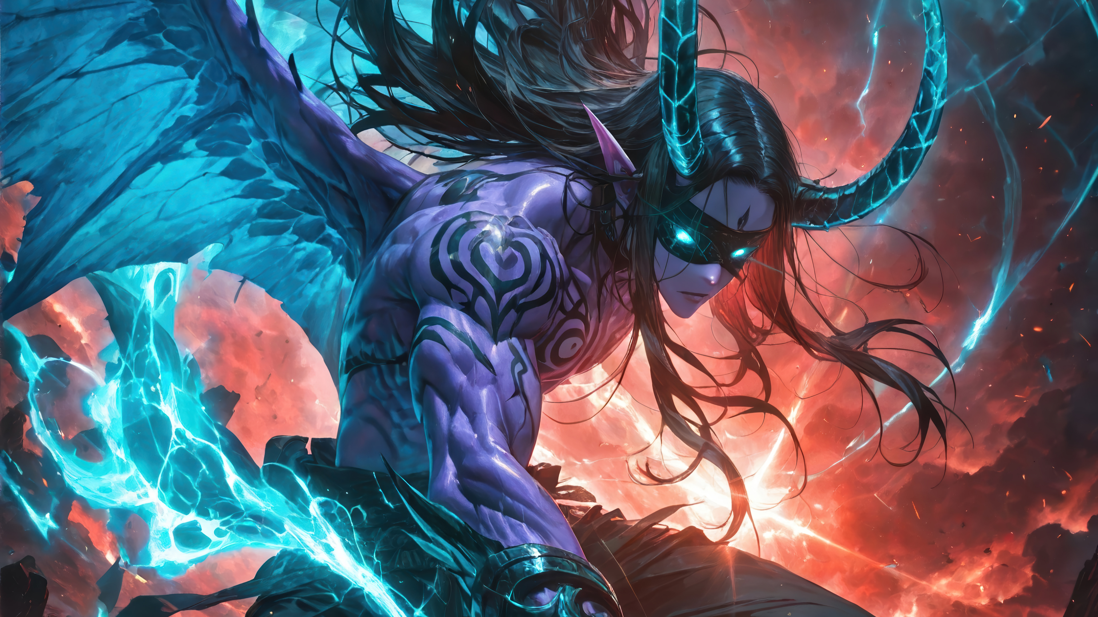 Purple Skinned Demon with Blue Wings