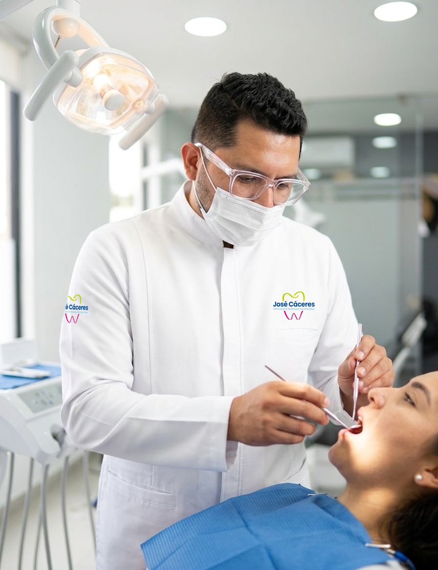 Dr. José Cáceres atendiendo a un paciente