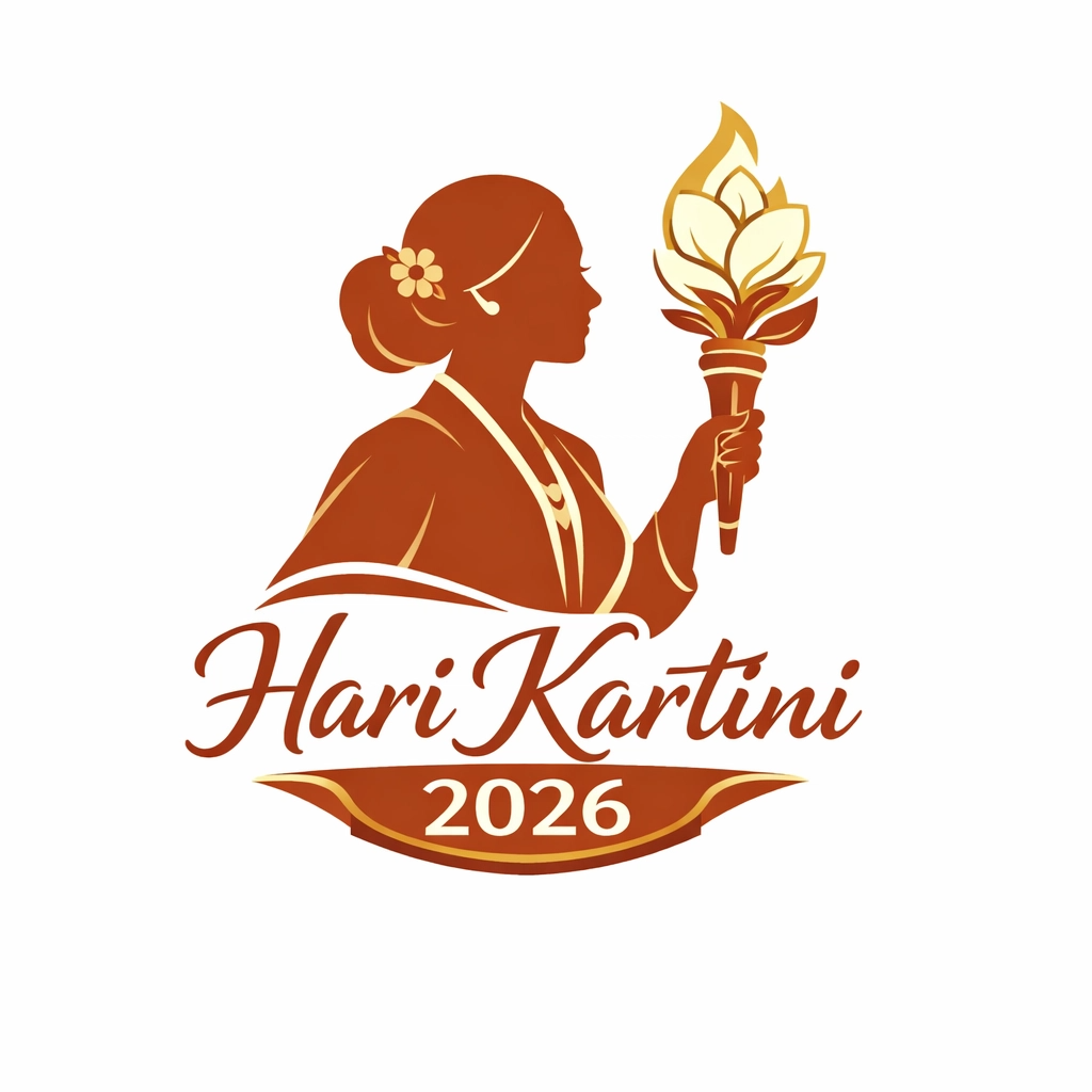 Logo Karangan Melati dan Pena Bulu – Wanita Memegang Obor Bunga
